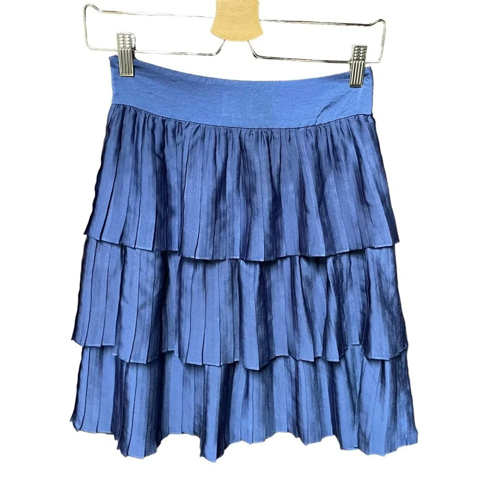 Reiss Cody Skirt Blue Tiered Size US 2‎ - Picture 3 of 8